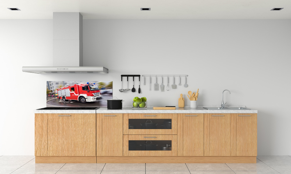 Cooker splashback Fire truck