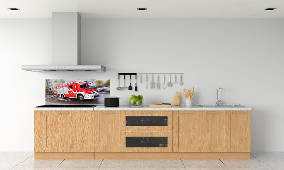 Cooker splashback Fire truck