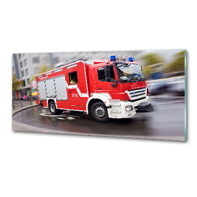 Cooker splashback Fire truck