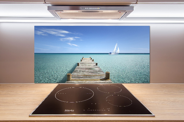 Cooker splashback Wooden pier