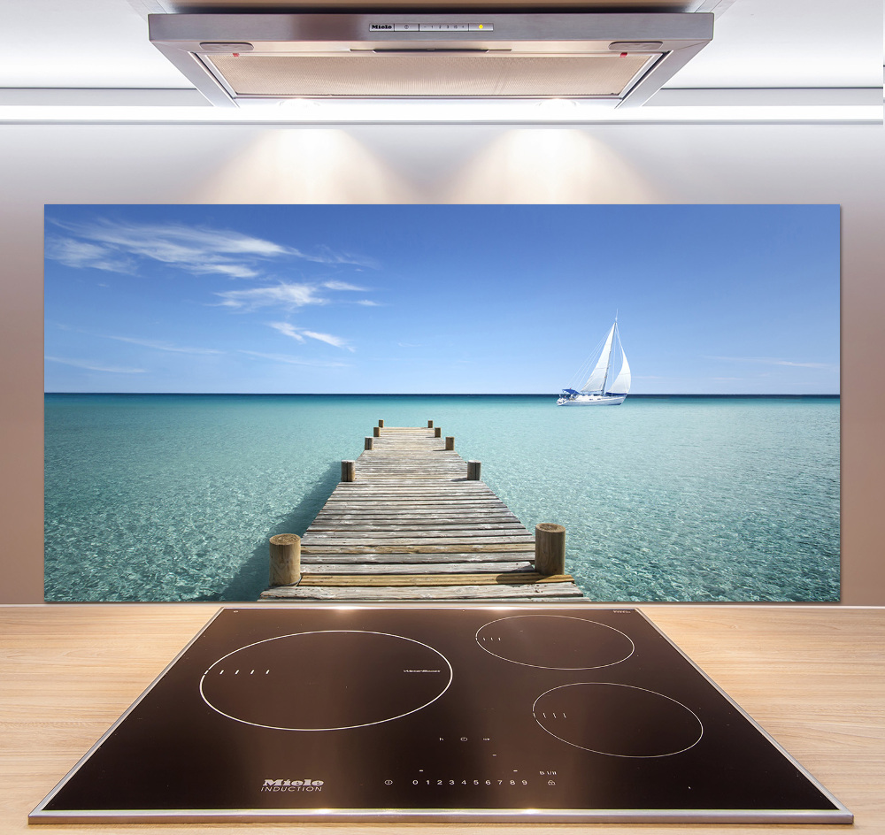 Cooker splashback Wooden pier