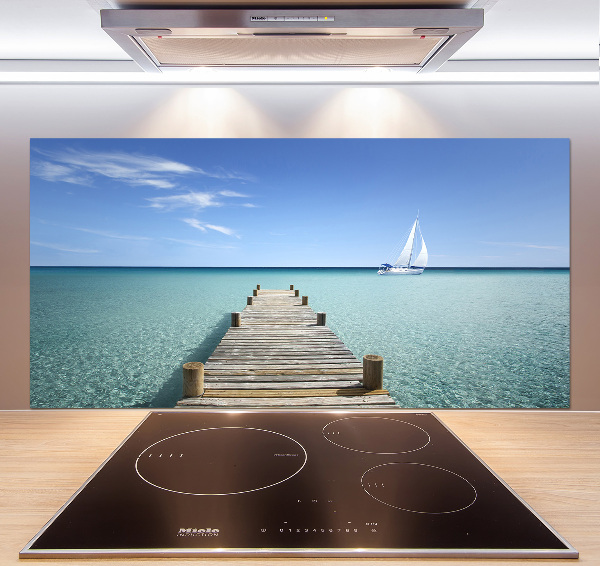 Cooker splashback Wooden pier