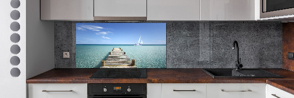 Cooker splashback Wooden pier