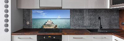 Cooker splashback Wooden pier