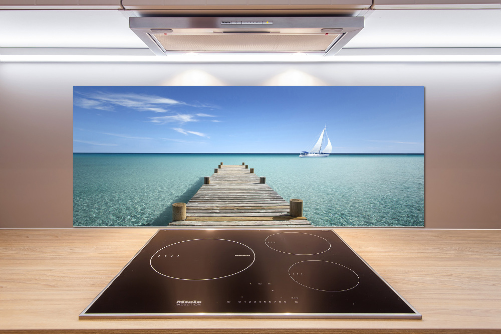 Cooker splashback Wooden pier