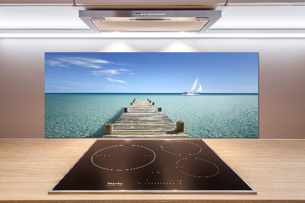 Cooker splashback Wooden pier