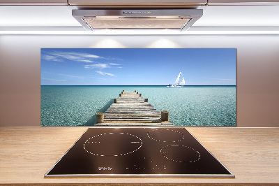 Cooker splashback Wooden pier