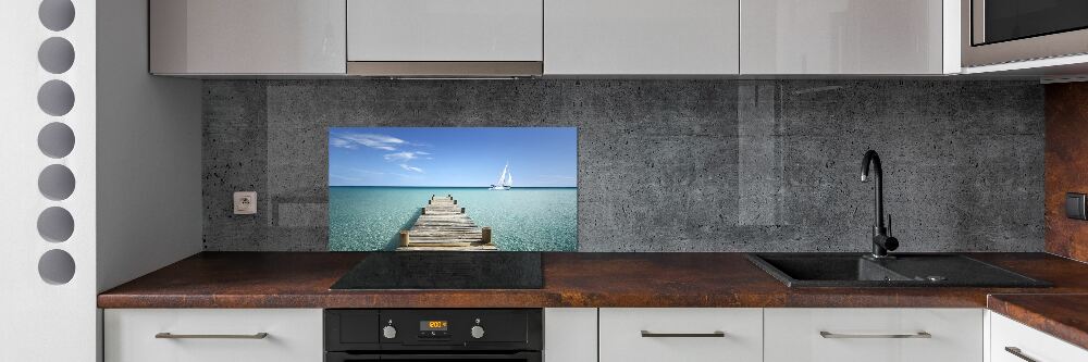 Cooker splashback Wooden pier