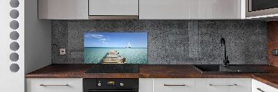 Cooker splashback Wooden pier