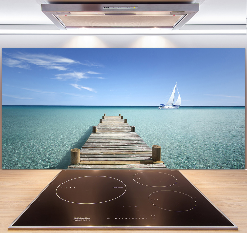 Cooker splashback Wooden pier