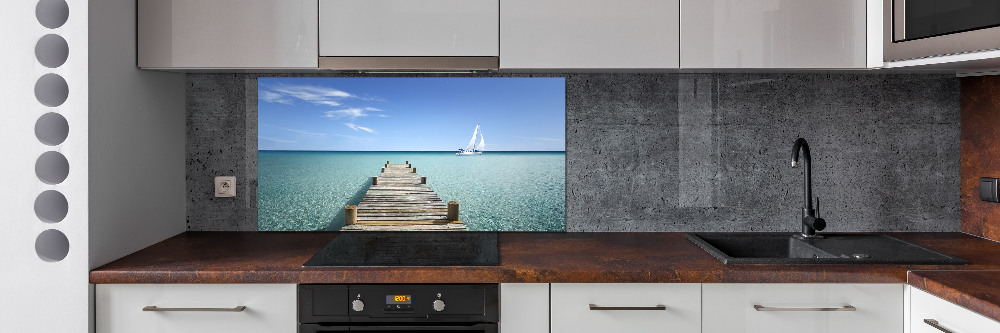 Cooker splashback Wooden pier