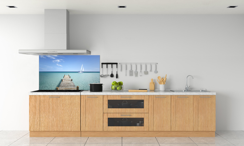 Cooker splashback Wooden pier