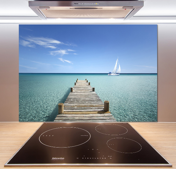 Cooker splashback Wooden pier