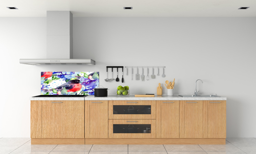 Cooker splashback Bird and flowers