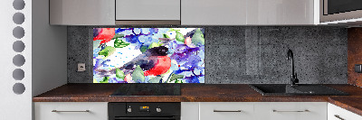 Cooker splashback Bird and flowers