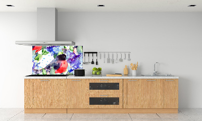 Cooker splashback Bird and flowers