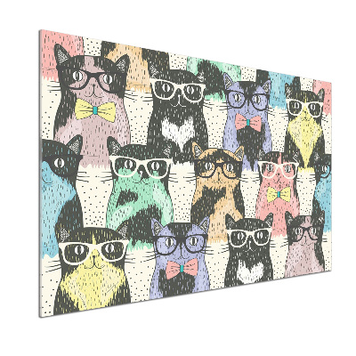 Cooker splashback Cats with glasses