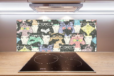 Cooker splashback Cats with glasses