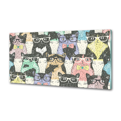 Cooker splashback Cats with glasses