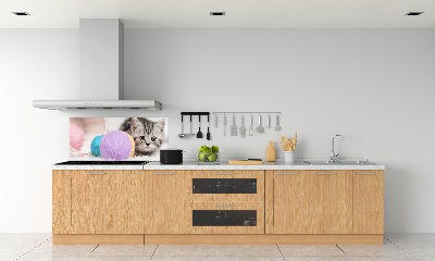 Cooker splashback Cat with skeins