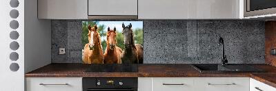 Cooker splashback Three horses