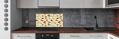 Splashback panel for kitchen Hipster owls