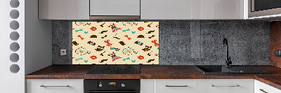 Splashback panel for kitchen Hipster owls