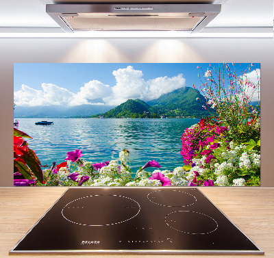 Kitchen splashback Flowers at the lake