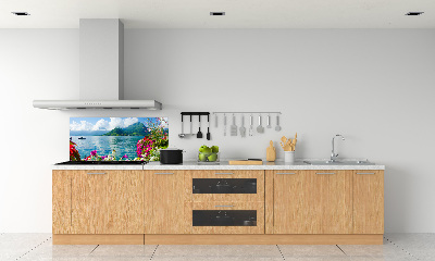 Kitchen splashback Flowers at the lake