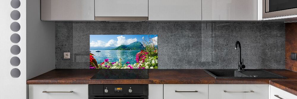 Kitchen splashback Flowers at the lake