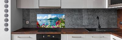 Kitchen splashback Flowers at the lake