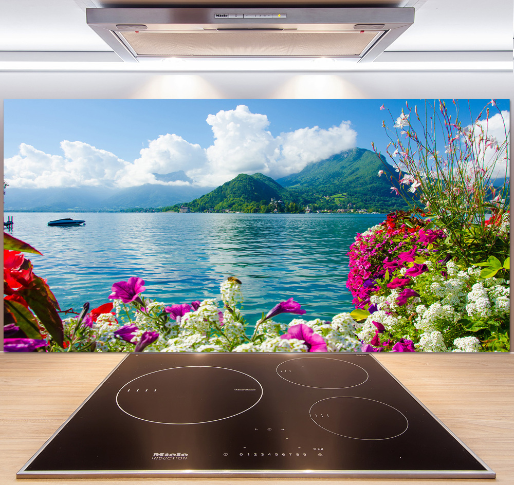 Kitchen splashback Flowers at the lake