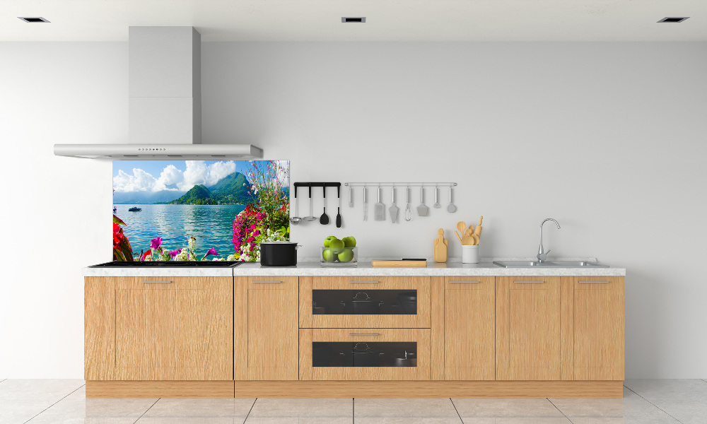 Kitchen splashback Flowers at the lake