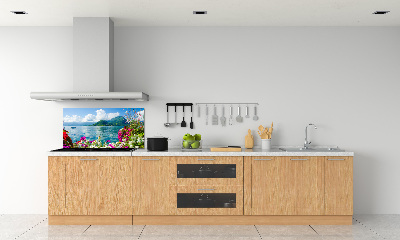 Kitchen splashback Flowers at the lake