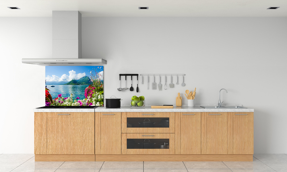 Kitchen splashback Flowers at the lake