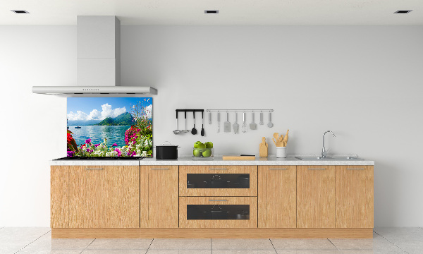 Kitchen splashback Flowers at the lake