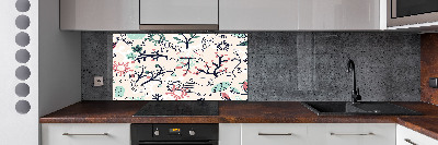 Cooker splashback Animals and flowers