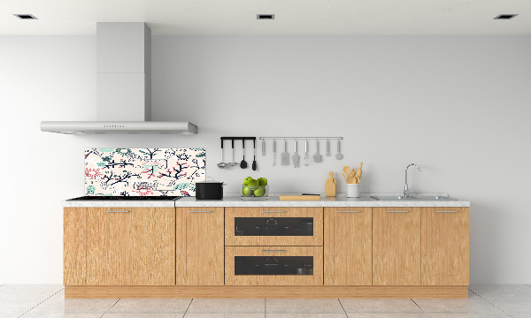 Cooker splashback Animals and flowers