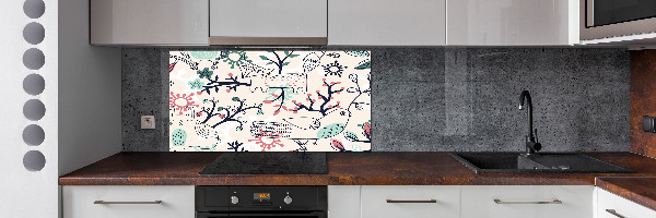 Cooker splashback Animals and flowers