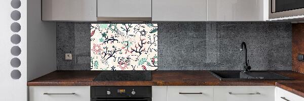 Cooker splashback Animals and flowers