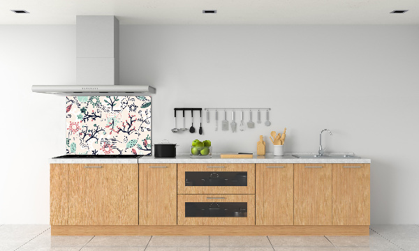 Cooker splashback Animals and flowers