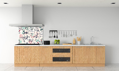 Cooker splashback Animals and flowers