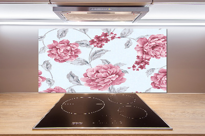 Cooker splashback Peonies