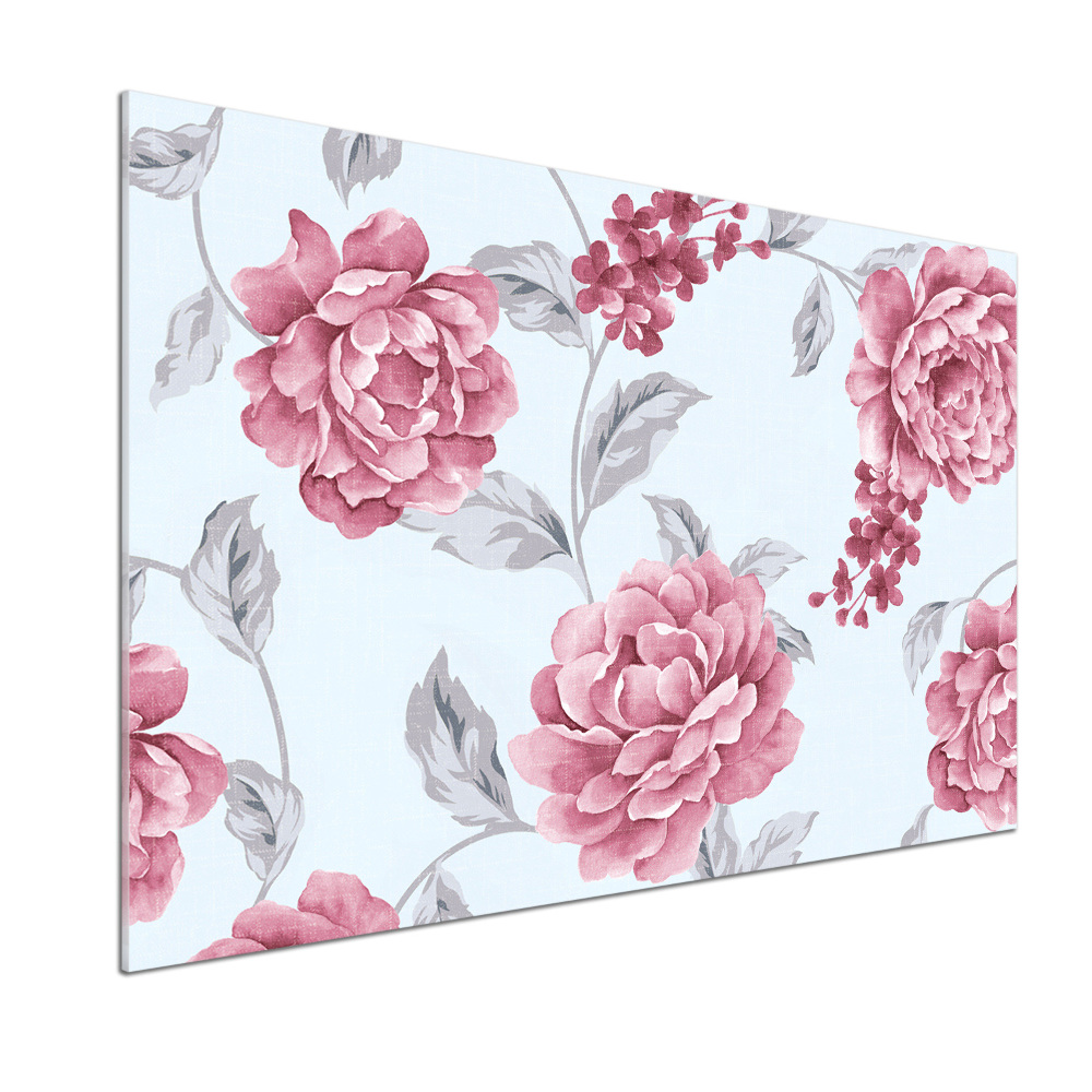 Cooker splashback Peonies