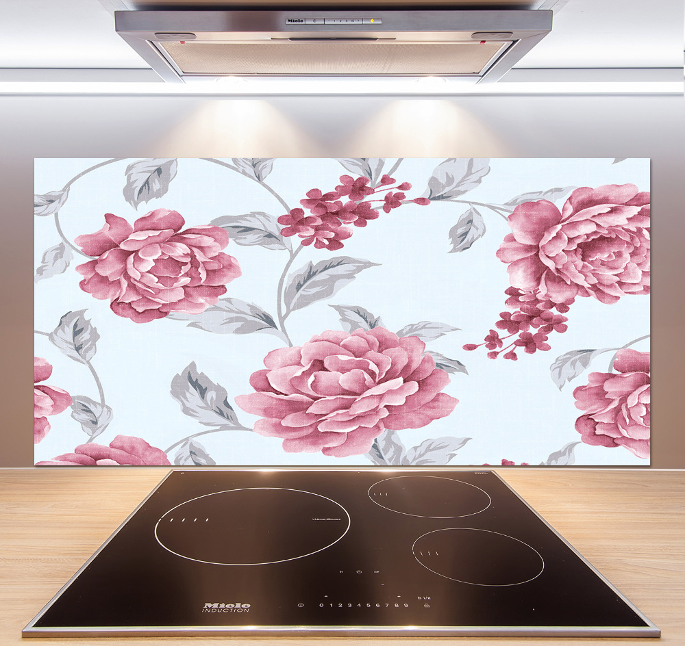 Cooker splashback Peonies