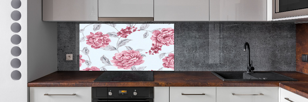 Cooker splashback Peonies