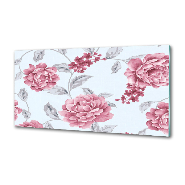 Cooker splashback Peonies