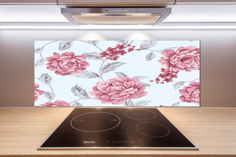 Cooker splashback Peonies