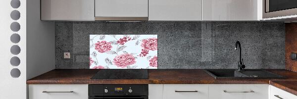 Cooker splashback Peonies