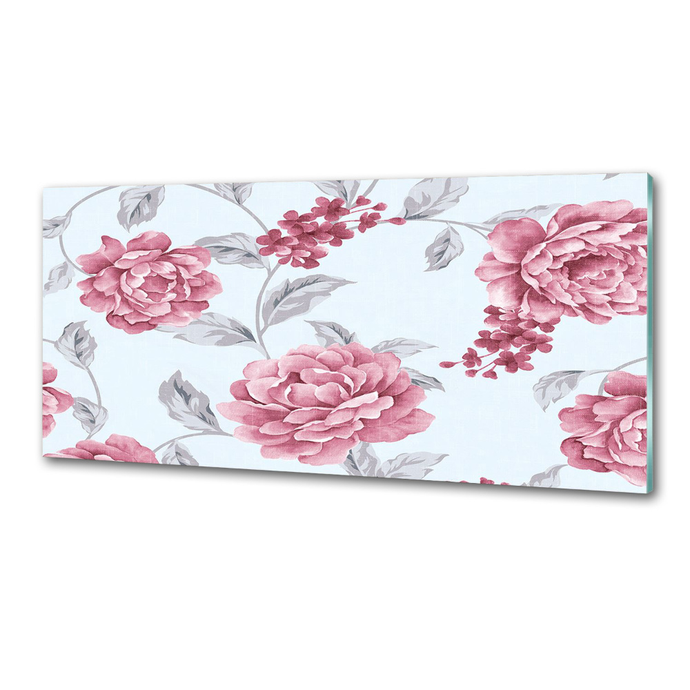 Cooker splashback Peonies